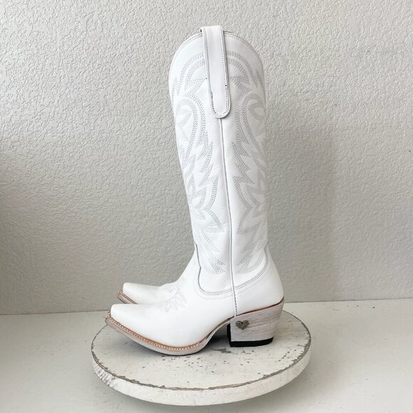 Lane MEGAN MORONEY Smokeshow Womens Cowboy Boots 5.5 White Western Cowgirl Tall - Picture 4 of 14